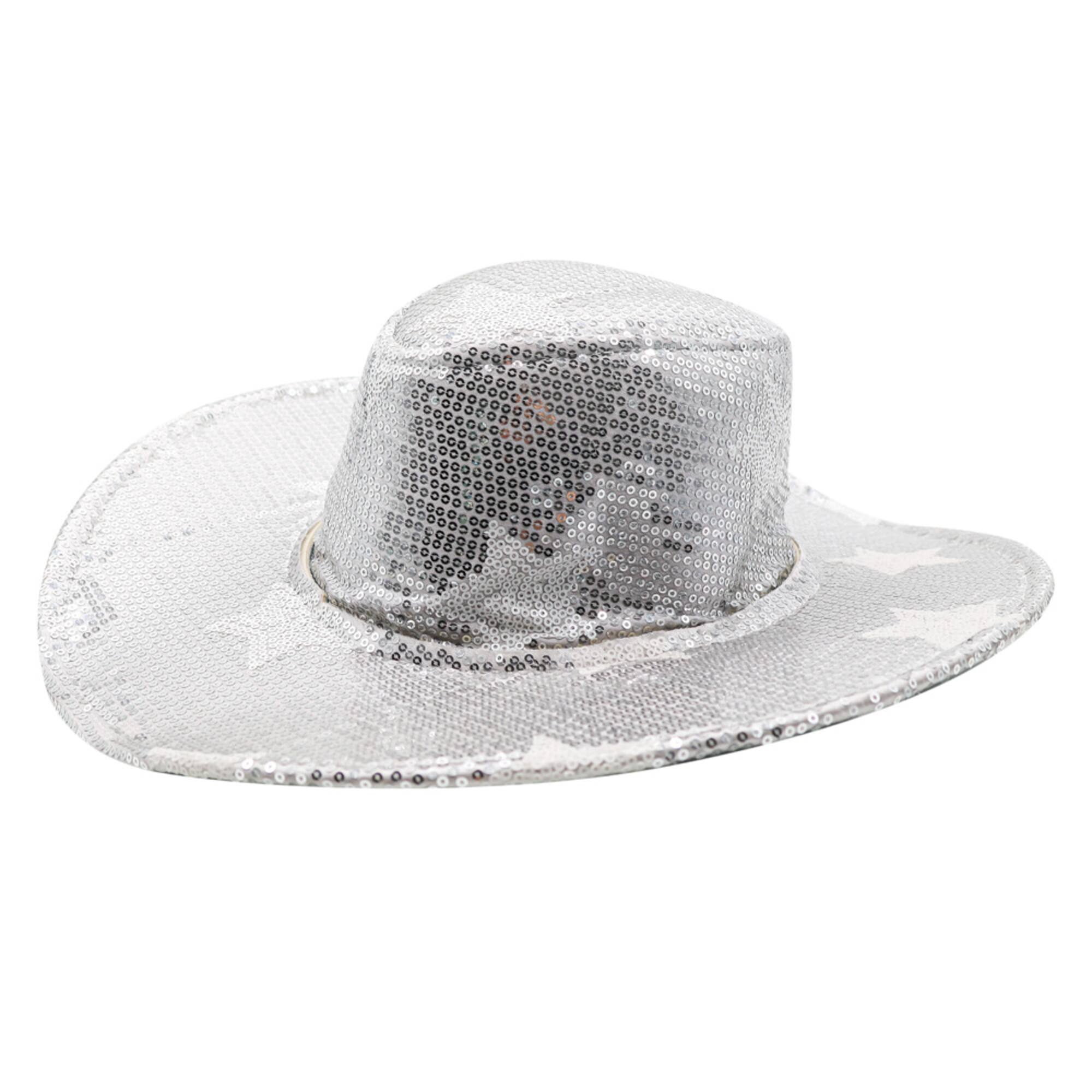 Silver Star Sequin Cowboy Hat by Celebrate It™